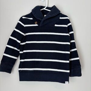 Baby Gap Nautical White and Blue Stripe Sweater 4t